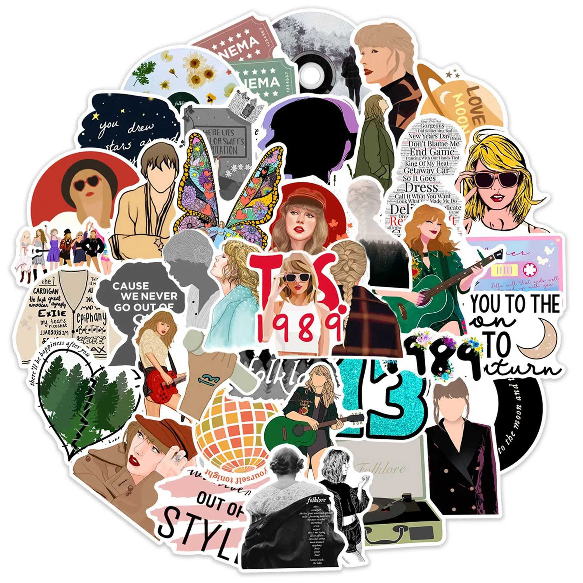 50PCS Pop Singer Stickers Suitable for Notebook Laptop Phone Computer Vases Refrigerator Dining Table books Multi-scene stickers