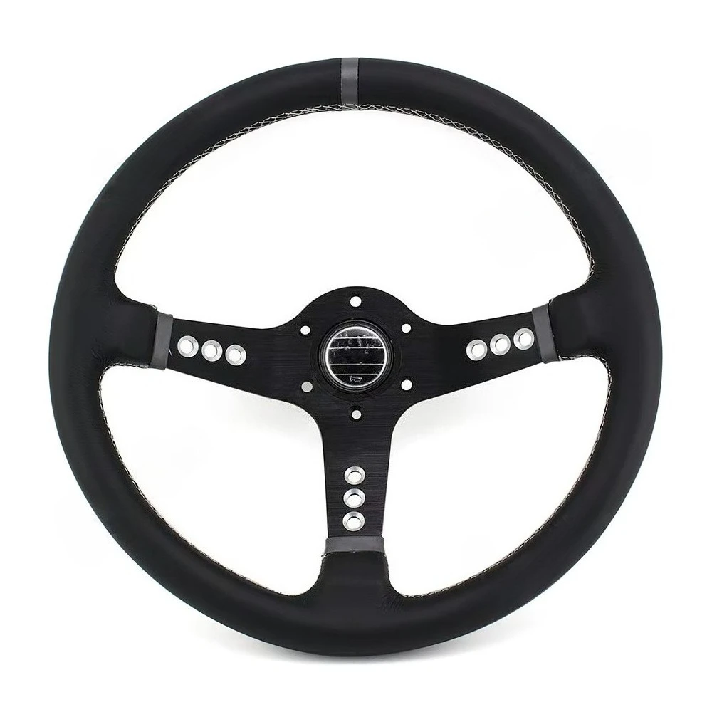 

Universal Drift Sport Racing Steering Wheel 14 Inch Leather Car JDM Steering Wheel With Horn Button