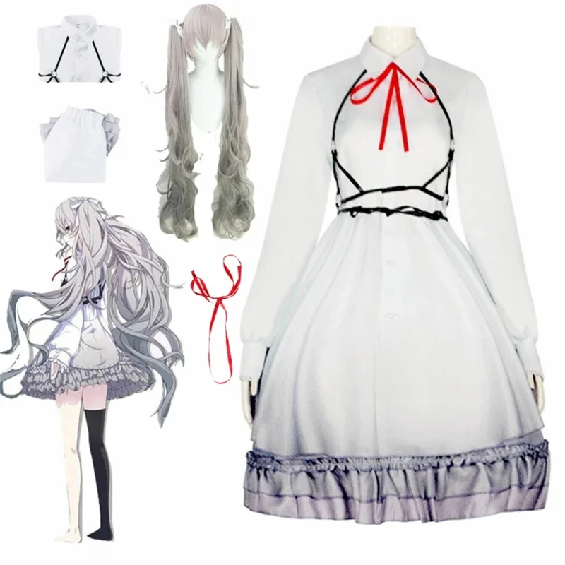 

2100 Хэллоуин Косплей Проект Sekai Colorful Stage Feat Косплей Ночной шнур 25 Цзи 25Ji Певица Белый Мику Мику Косплей Сцена C