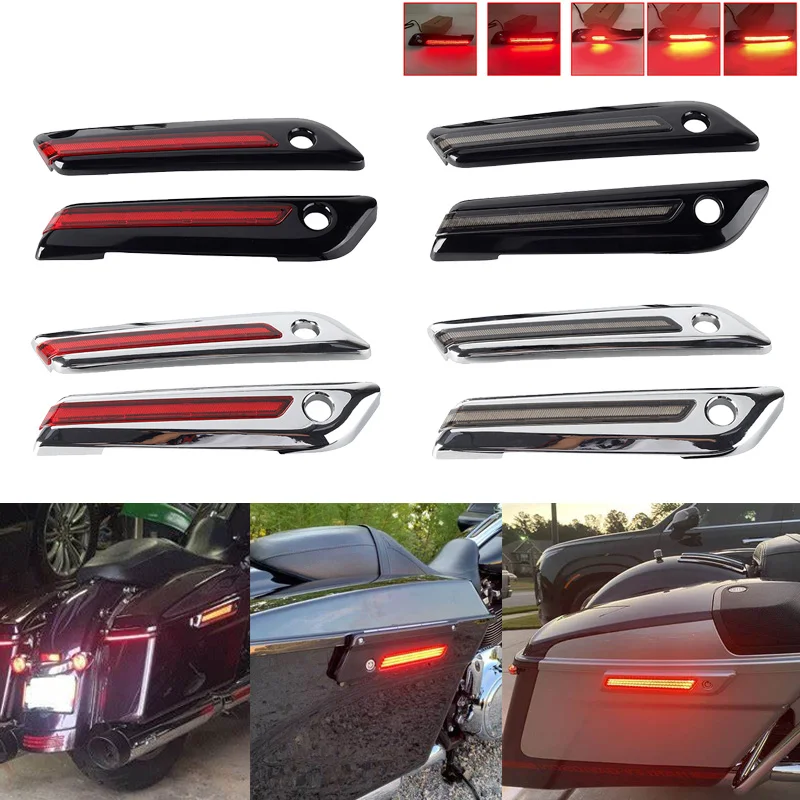 

Touring Saddlebag Latch Lights Side LED Warning Indicator Signal Lamp For Harley Road King Electra Glide Street Glide 2014-2024