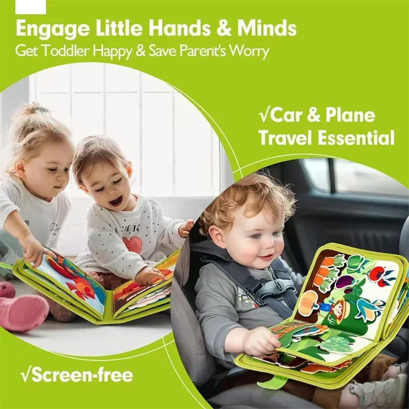Felt Learning Board Baby Enlightenment Learning Teaching Aid Dressing Button Montessori Early Education Children's toy Busy Book