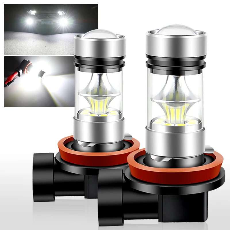 2PCS 1800LM H8 H9 H11 H16(JP) LED Headlights 9005 HB3 9006 HB4 Car Fog Lights White Headlamp 100W Bulb Super Bright Lamp Canbus