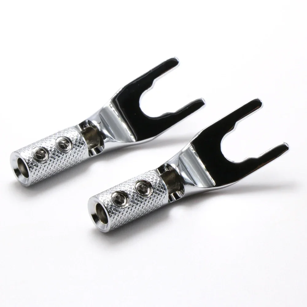 

8pcs Audiophile Y Spade Connectors Rhodium-Plated Terminals with Heat-Shrink Insulation