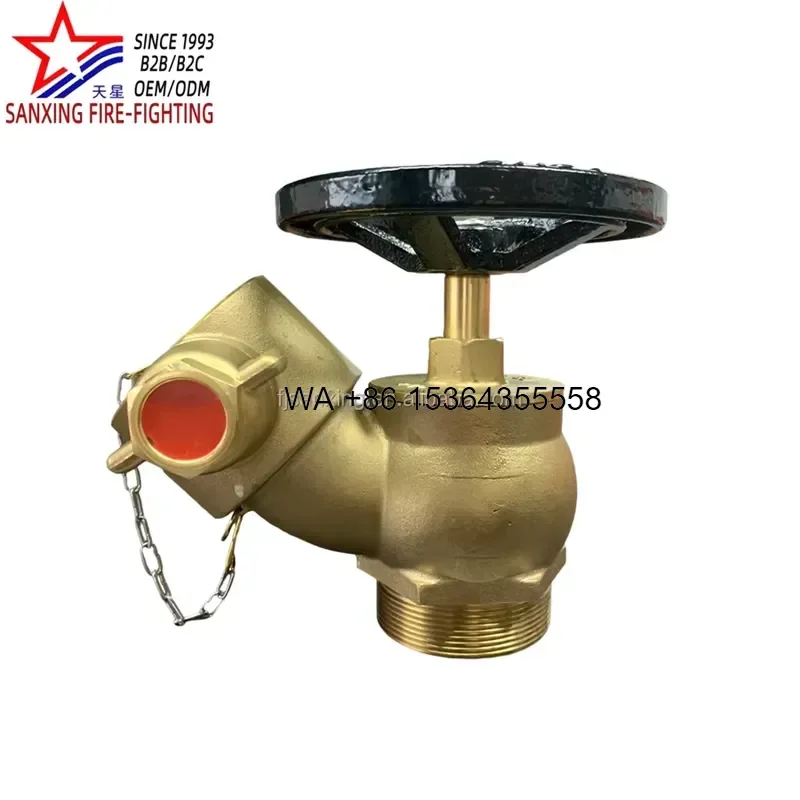 Wmwmnu for Sanxing Emergency Fire Hydrant Landing Valve Brass BS Standard 2.5 Inch Durable for Outdoor Fire Fighting