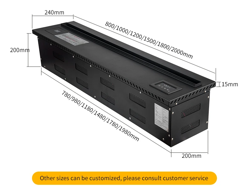 1500MM Fireplace Modern Atomizing Fireplace Humidifier Yellow Red Blue Frame Power Decorative Flame No Heating Function