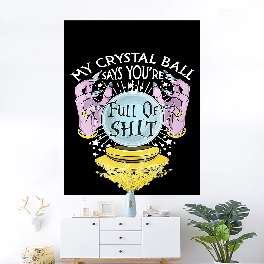 

Magic Moon Tapestry Wall Hanging crystal ball Tarot Magic Hand Divination Witchcraft Hippie Mattress Dorm Room Home Decor