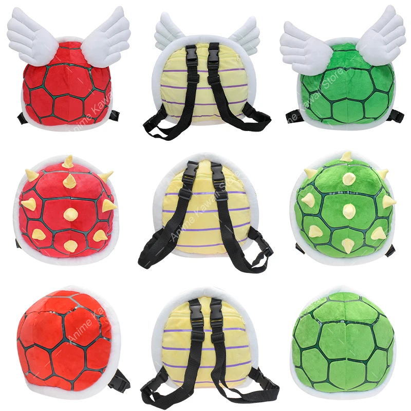 8 Styles Mario Koopa Plush Backpack Bowser Koopa Spiny Turtle Shell Stuffed Toy Soft Cute Baby School Bag Children Birthday Gift