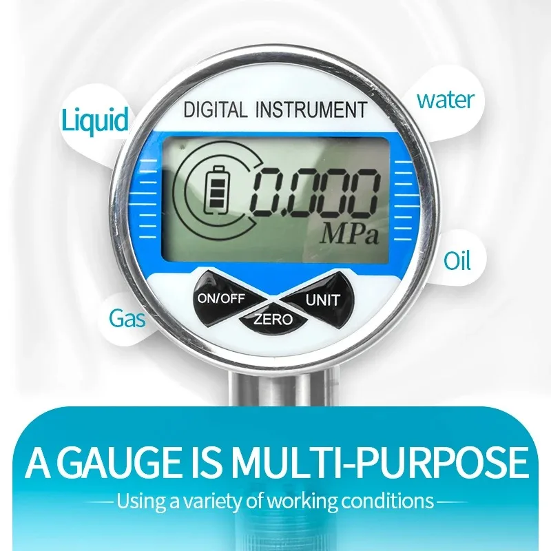 0-400Bar Hydraulic Pressure Gauge 200bar 300bar 600bar High Pressure Meter 60mm M20*1.5 LCD Display Digital Pressure Manometer