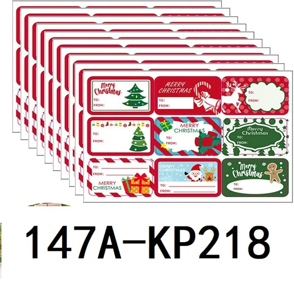 10 Sheets/Pack Colorful Merry Christmas Sticker Mix Style Baking Decoration DIY Festival Party Cards Long Lasting Gift Packaging