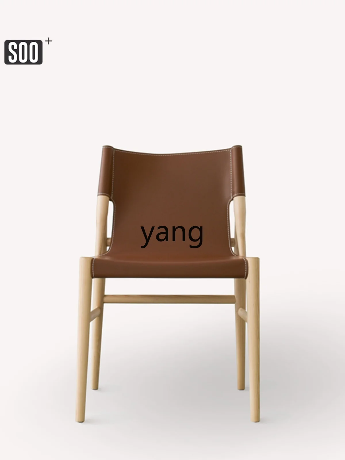 Yjq Saddle Leather Chair Leisure Fashion Designer Coffee Shop Sales Department Negotiation Solid Wood Dining Chair