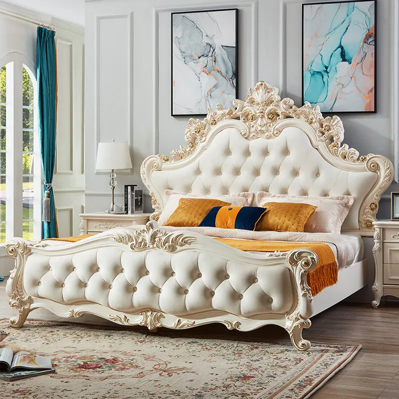 

Heavy Luxury Frame Double Bed White High Design Modern Mattress Double Bed Frame Storage Cheap Cama Dobravel Bedroom Furniture