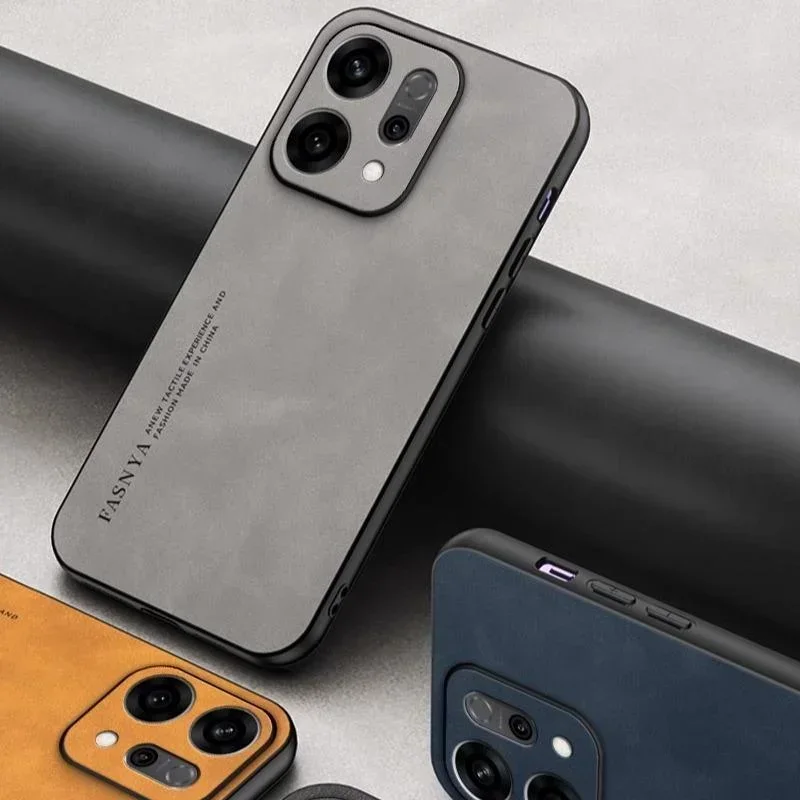 Роскошный высококачественный кожаный чехол для телефона для OPPO Reno 14 13 12 11 F Pro Skin Feel PU TPU с защитой от падения, задняя крышка