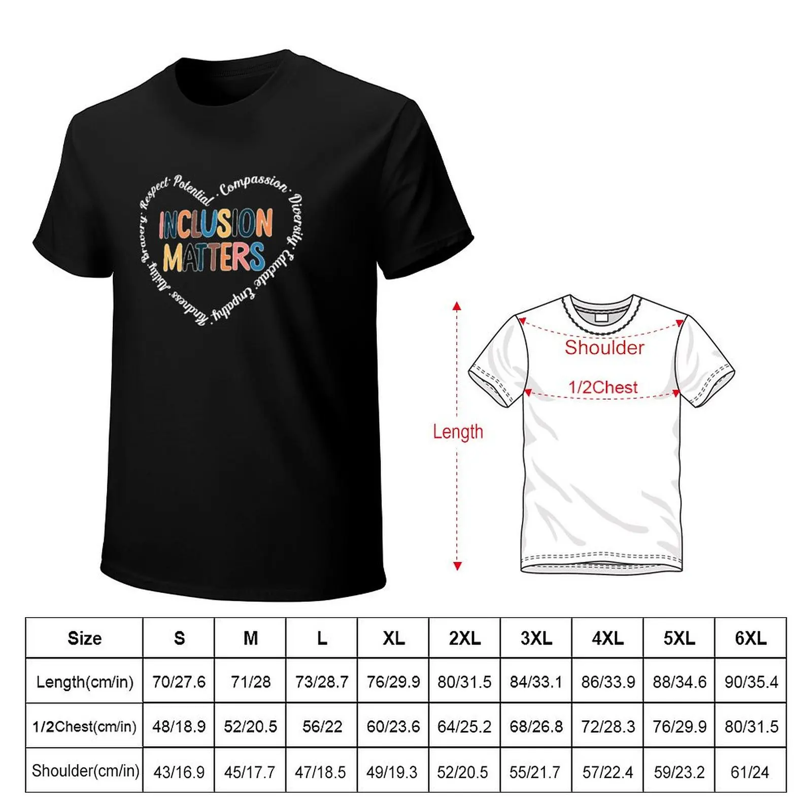 Inclusion Matters Heart SPED Teacher T-Shirt baggy shirts summer tops men graphic tees