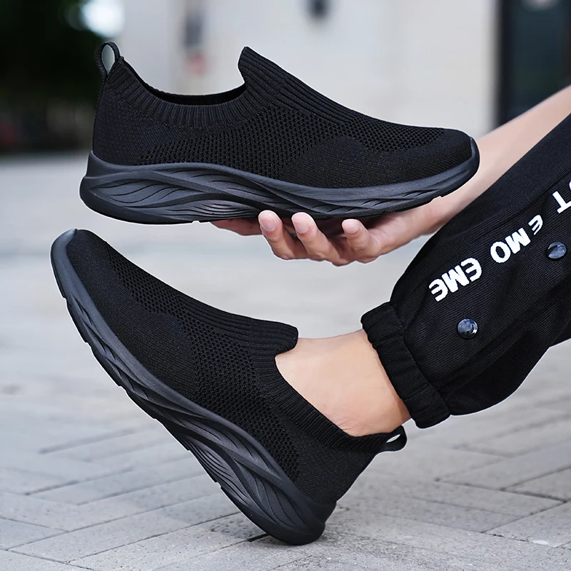 Men Casual Shoes Breathable Sneakers Men Lightweight Walking Running Shoes for Couple Slip on Loafers Zapatillas Hombre Size 48
