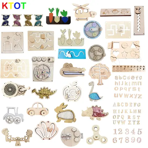 Busy Board Montessori Diy Accessories Early Education Toys Kids Activity Busyboard Material Teaching  Wooden Game 2-6 Years Old