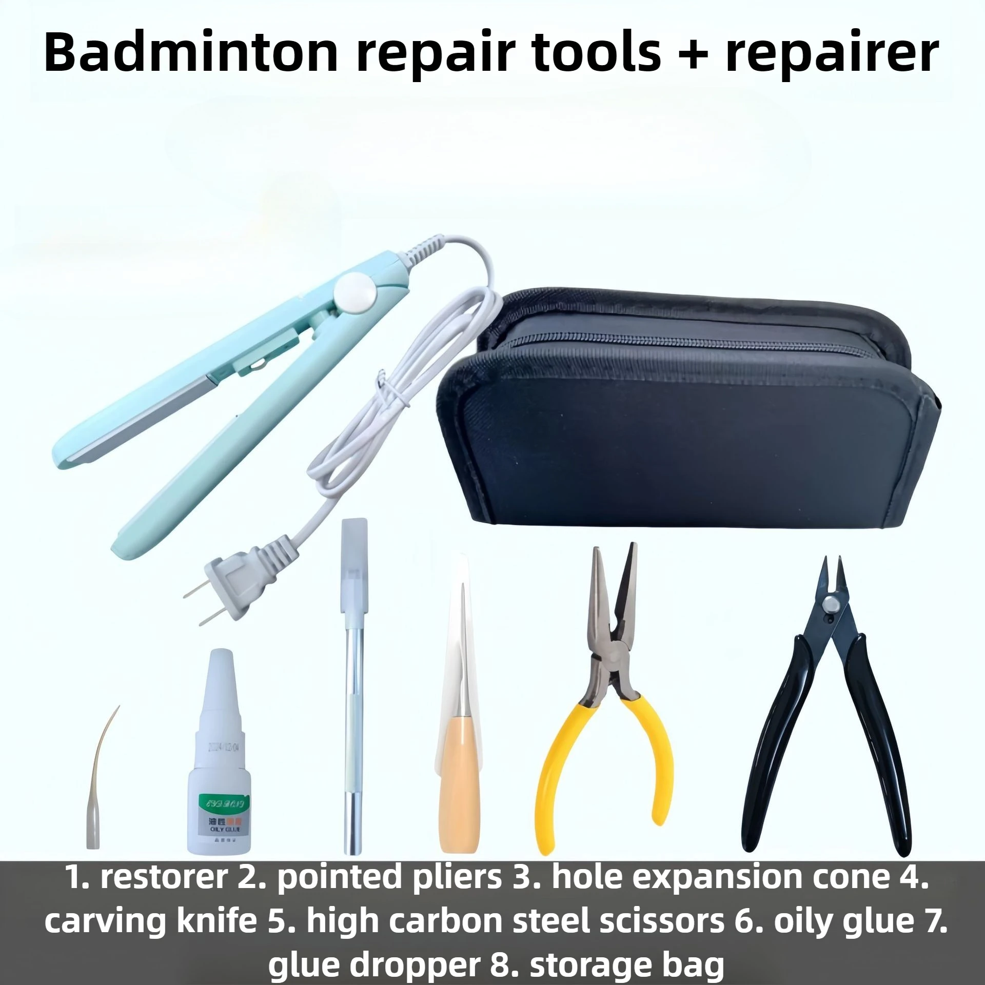

Portable Badminton Repair Tools Set Quick Fix Badminton Repair Tool Professional Shuttlecock Repairs Bag Lightweight Ball Parts