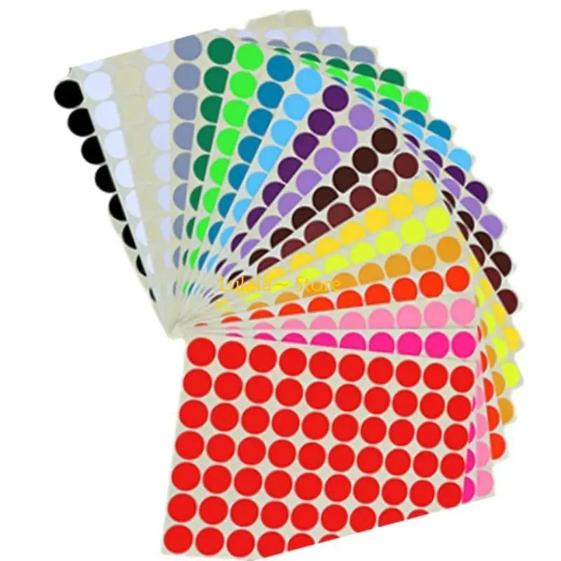 Y4QA 20 Sheets Color-Coding Stickers Journal Supplies, Notebook, Laptops, Gift Card Assorted Colors Round Stickers