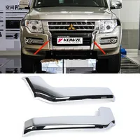 Car Front Bumper Side Garnish For Mitsubishi Pajero Montero 4 MK4 2015-2018 Chrome Trim Molding Decorative Cover Accessories