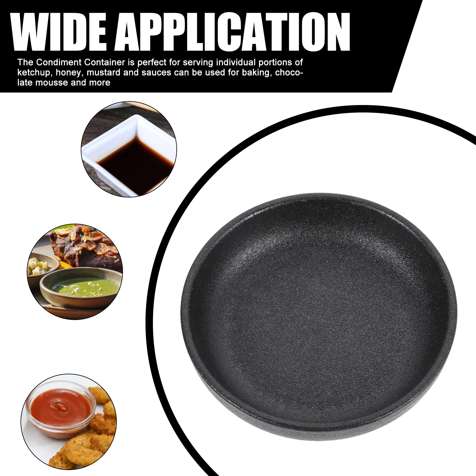 

2Pcs Soy Sauce Bowls Round Ceramic Seasoning Containers Microwave Safe Small Sauce Dish Set for Ketchup Honey Mustard Food