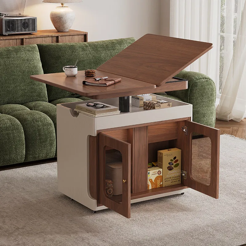 ✓x-Multi-function Movable Stone Coffee Table Telescopic Folding Lifting Small Apartment Living Room Sofa Side Table*