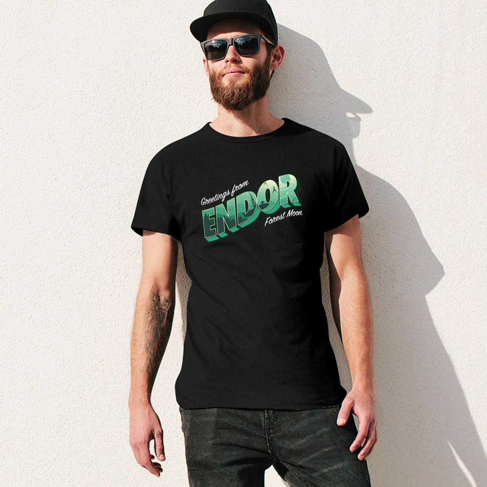 Greetings from Endor- Forest Moon T-Shirt Minimalist Plain Crew Neck T-Shirt