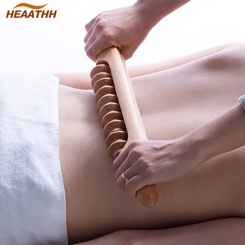 Lymphatic drainage massage roller wooden therapy massage tool handheld trigger point manual muscle relaxation Rolle stick