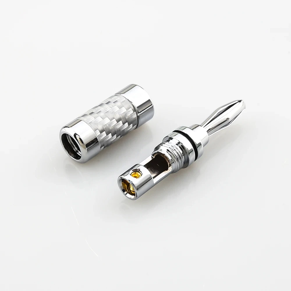 HiFi Banana Plug for Audio Video Speaker cable High Quality Carbon Fiber Rhodium Plated Speaker Cable DIY Connectors