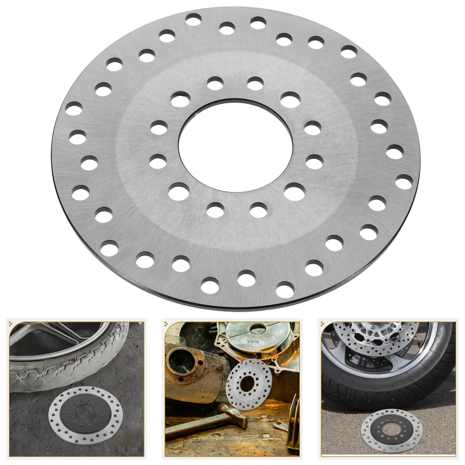 

Brake Disc For Motorbike Mountain Bike Electric Scooter Durable Heavy Duty Metal Round Replacement Part Cycling Brake Disc