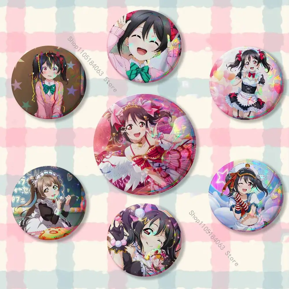 Anime Y-Yazawa Nico Badge on Backpack Clothes decoration Tinplate Round Brooch Funny Custom Gifts for Friend