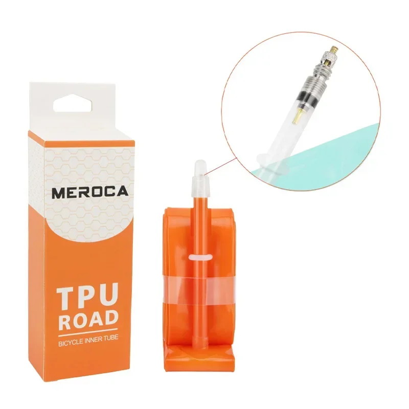 MEROCA-tubo interior de TPU para bicicleta de carretera, tubo de neumático ultraligero de 45/65/80L de longitud, válvula francesa F/V, 700c, 23, 35C