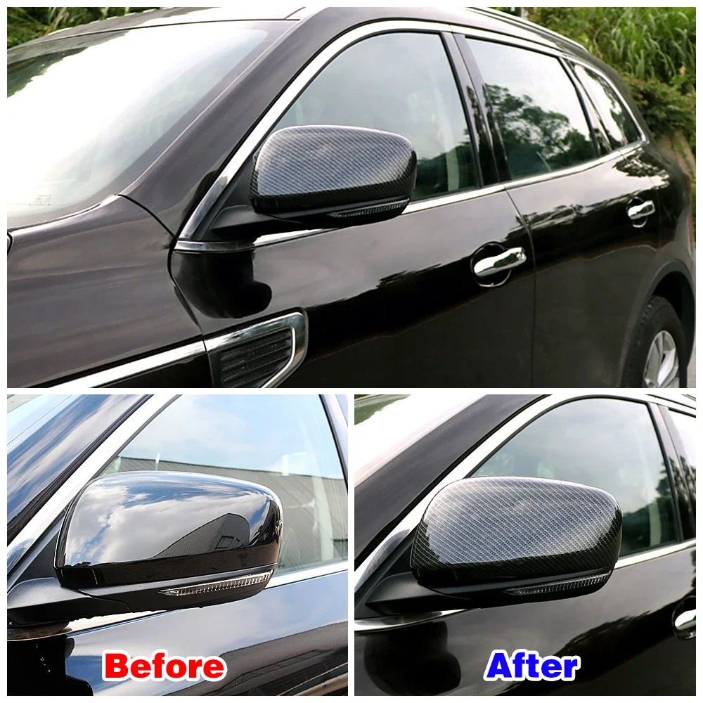For Renault Koleos 2017-2021 Accessories Carbon Fiber Color Side Mirror Cover Rear View Mirror Trim Sticker For Samsung QM6