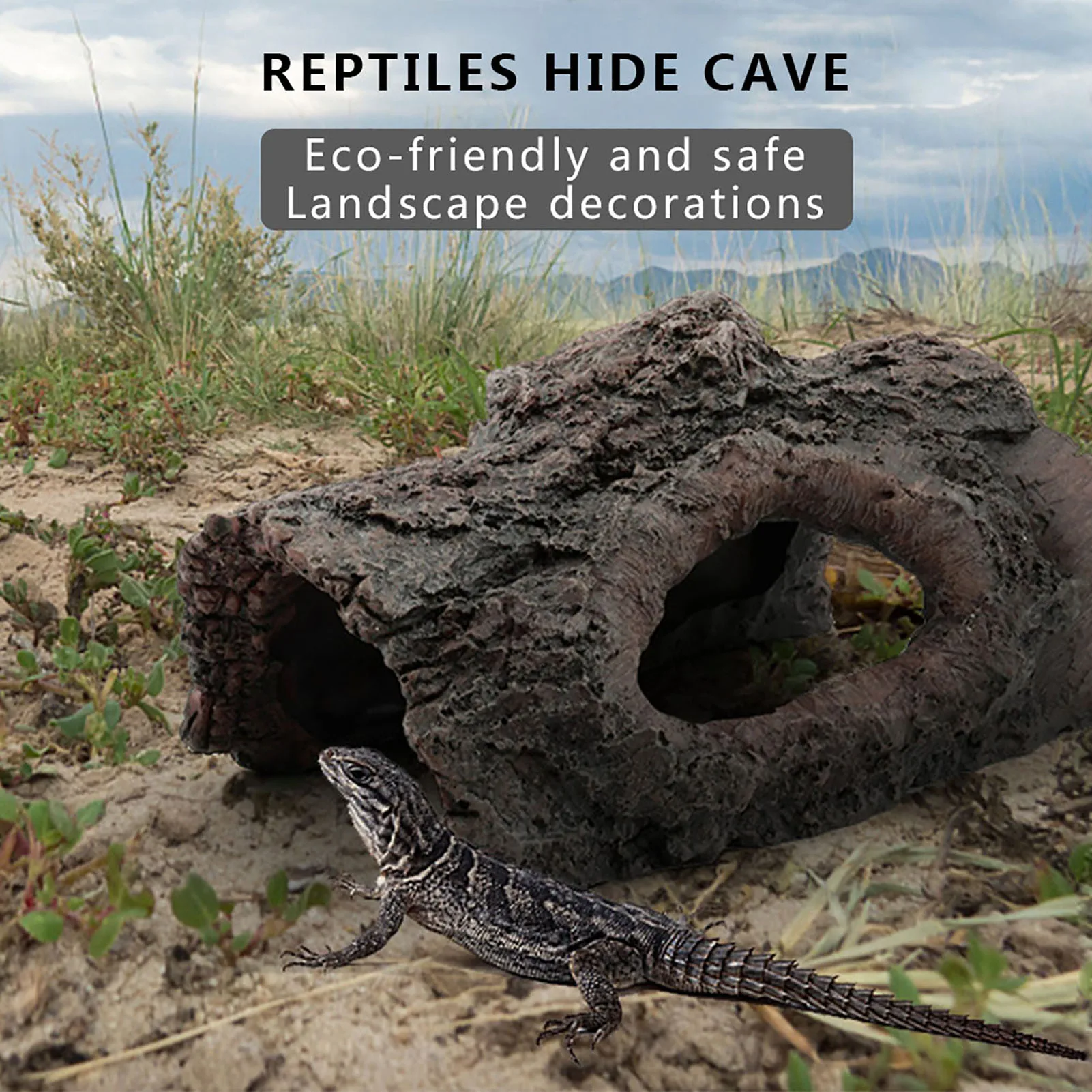 Reptile Hide Cave Resin Reptile Hide Cave Simulation Resin Tree Bark Amphibians Reptile Hide Cave Landscape for Scorpion Lizard