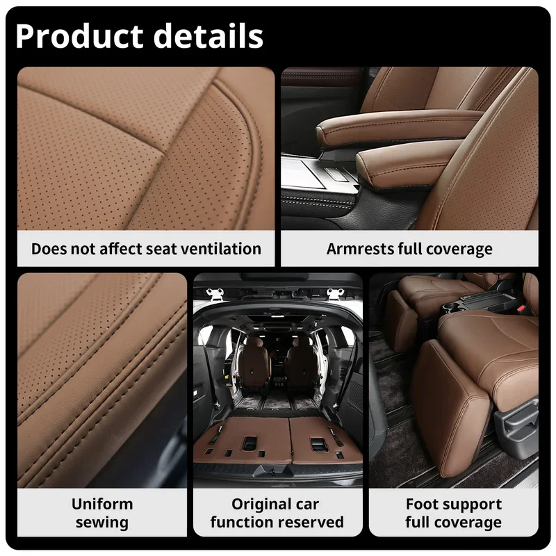 ٹویوٹا سینا 2021 2022 2023 2024 کار سیٹ جلد کے لیے موزوں فل سیٹ ٹرک کور پلاٹینم LE XLE XSE Woodland 7/8 سیٹ