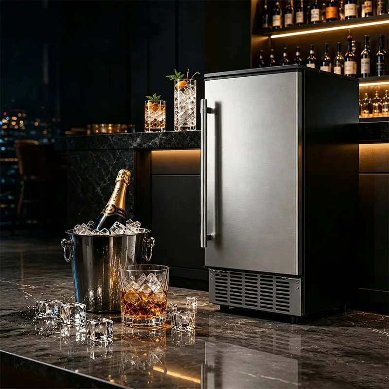 36 Kg/24-hour Commercial Ice Maker Under-Counter Built-In Automatic Stainless Steel Ice Maker for Bars, Cafés, and Hotels