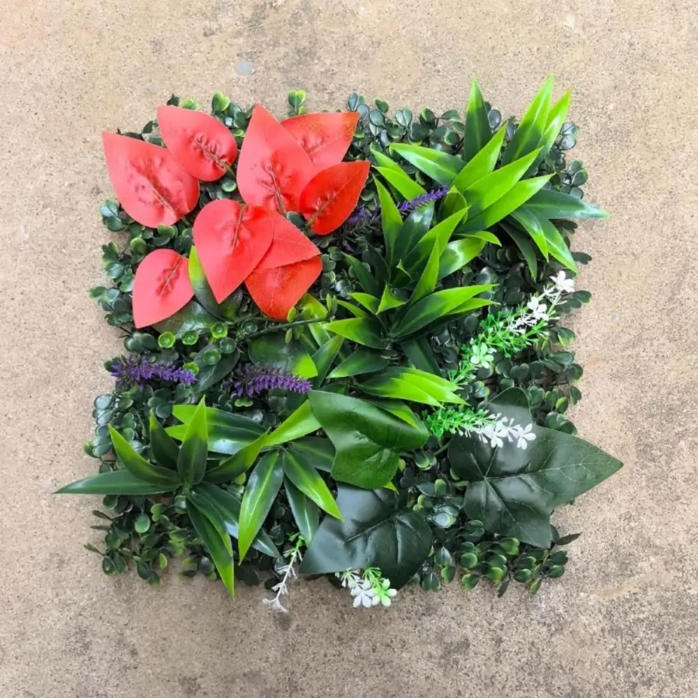 DIY Artificial Plant Wall Panel Eternal Life UV Protection Simulation Maple Plant Sheet Green Durable Fake Green Grass Mat view 2
