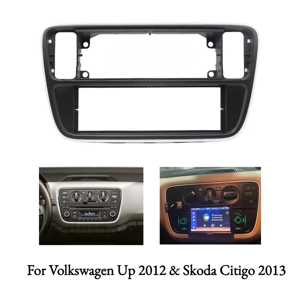 1 Din Car Radio Fascia for Volkswagen Up 2012 & Skoda Citigo 2013 | Black DVD Stereo Frame Bezel Panel