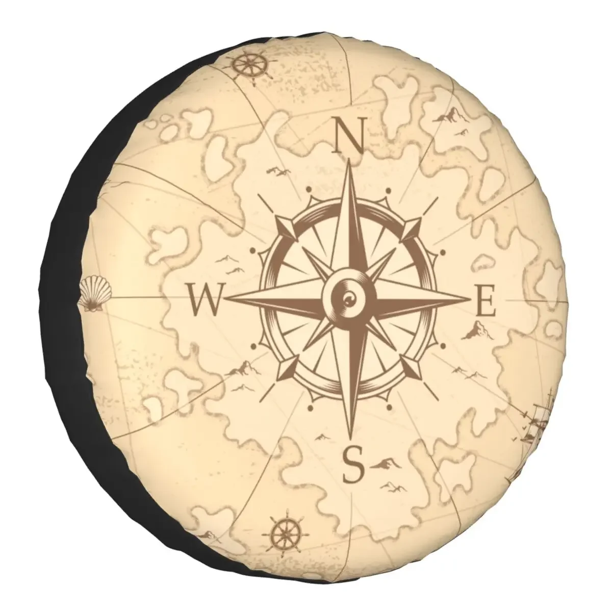 

Pirate's Map Spare Wheel Tire Cover for Toyota Nautical Compass Sailor Jeep RV SUV Camper Vehicle Accessories 14" 15" 16" 17"
