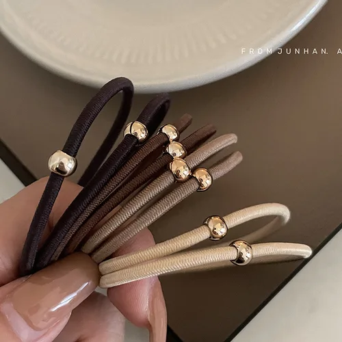 Imagen 2 del producto 10 Uds. De bandas elásticas de goma para el cabello para niñas, diademas metálicas para mujeres, horquilla con cola de caballo, accesorios para el cabello, diadema