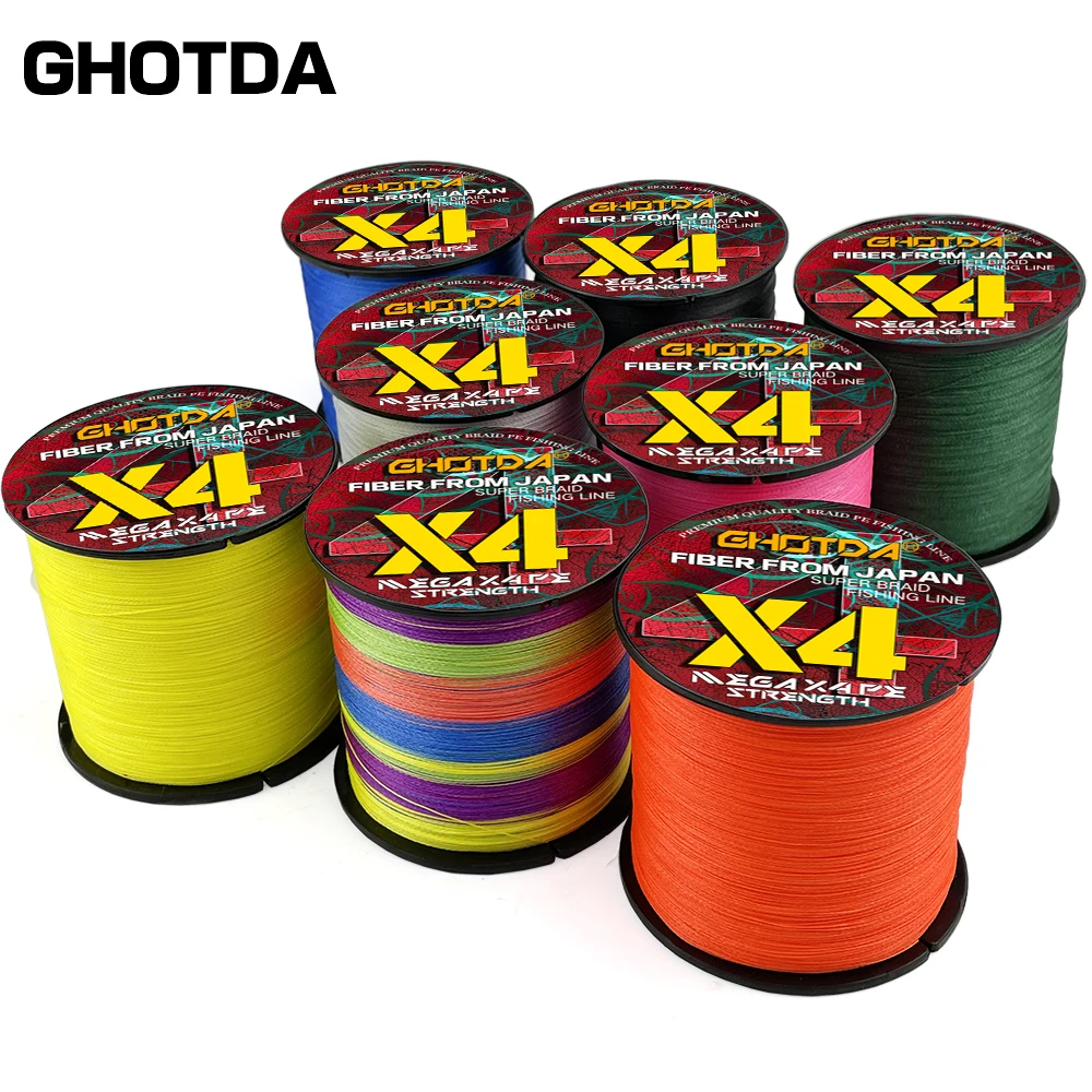 100M Ghotda Brand Japan Multifilament 100% Unique Braid Construction PE Braided Fishing Line 10LB To 80LB