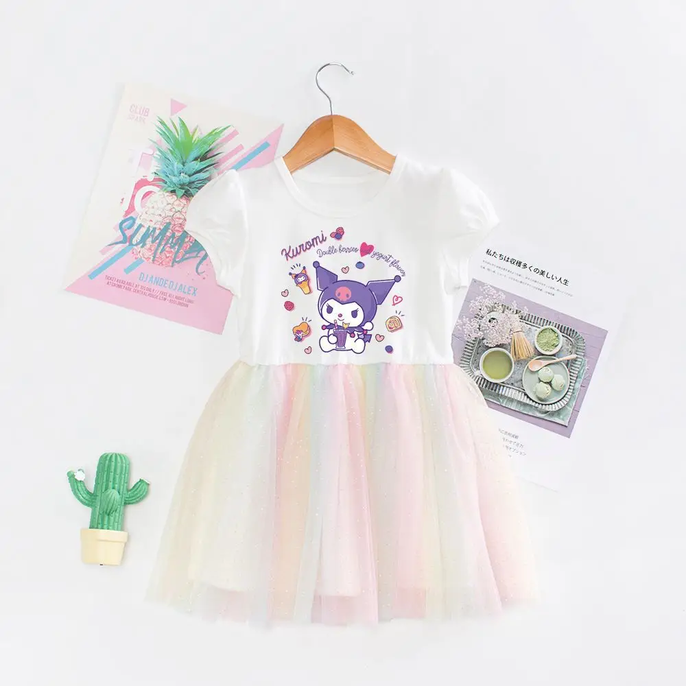 Summer Children's Kuromi Princess Dresses Baby Girl Melody's Thin Clothes Girls' Fashionable Skirts Fashionable Dresses Dresses