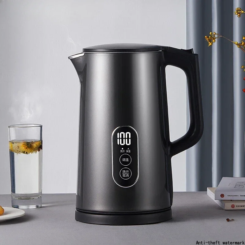 1.7L Large Capacity Touchscreen Temperature Adjustment Real-Time Temperature Display Food-Grade Stainless Steel Electric Kettle