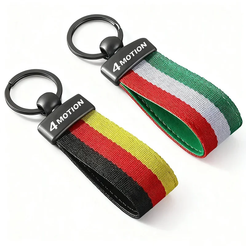 Nylon Webbing Keyring Pendant Car Key Chains Holder for Volkswagen 4 Motion Logo Golf Bora Sharan Sagitar Keychain Accessories