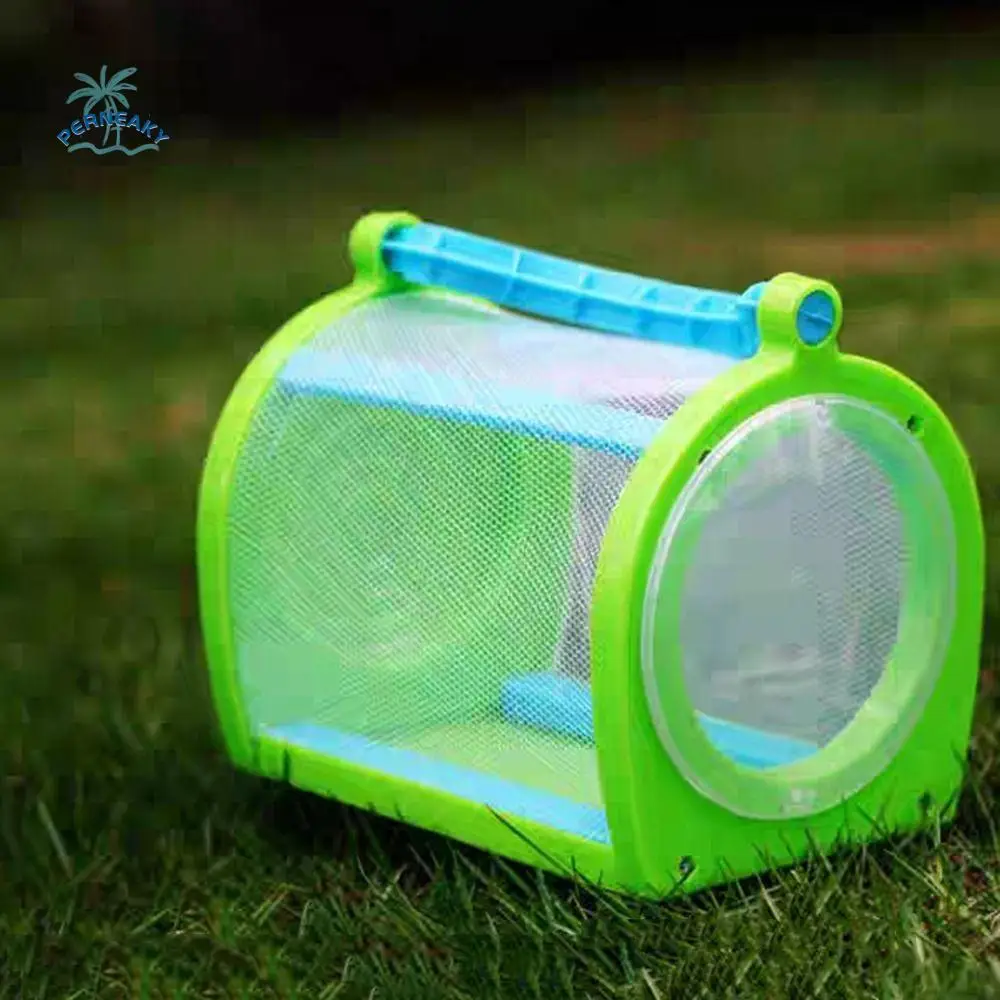 

Easy-Access Door Critter Habitat Box Breathable Lightweight Critter Bungalow Tiny Mesh Clear Window Bug House Toy Outdoors