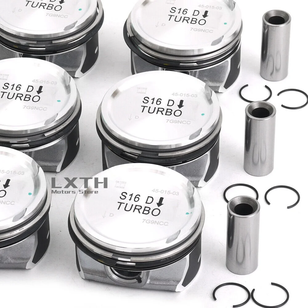 6pcs Pistons & Rings Set STD A30750892 For Volvo S60 S80 V60 V70 XC60 XC70 3.0 T6 B6304T