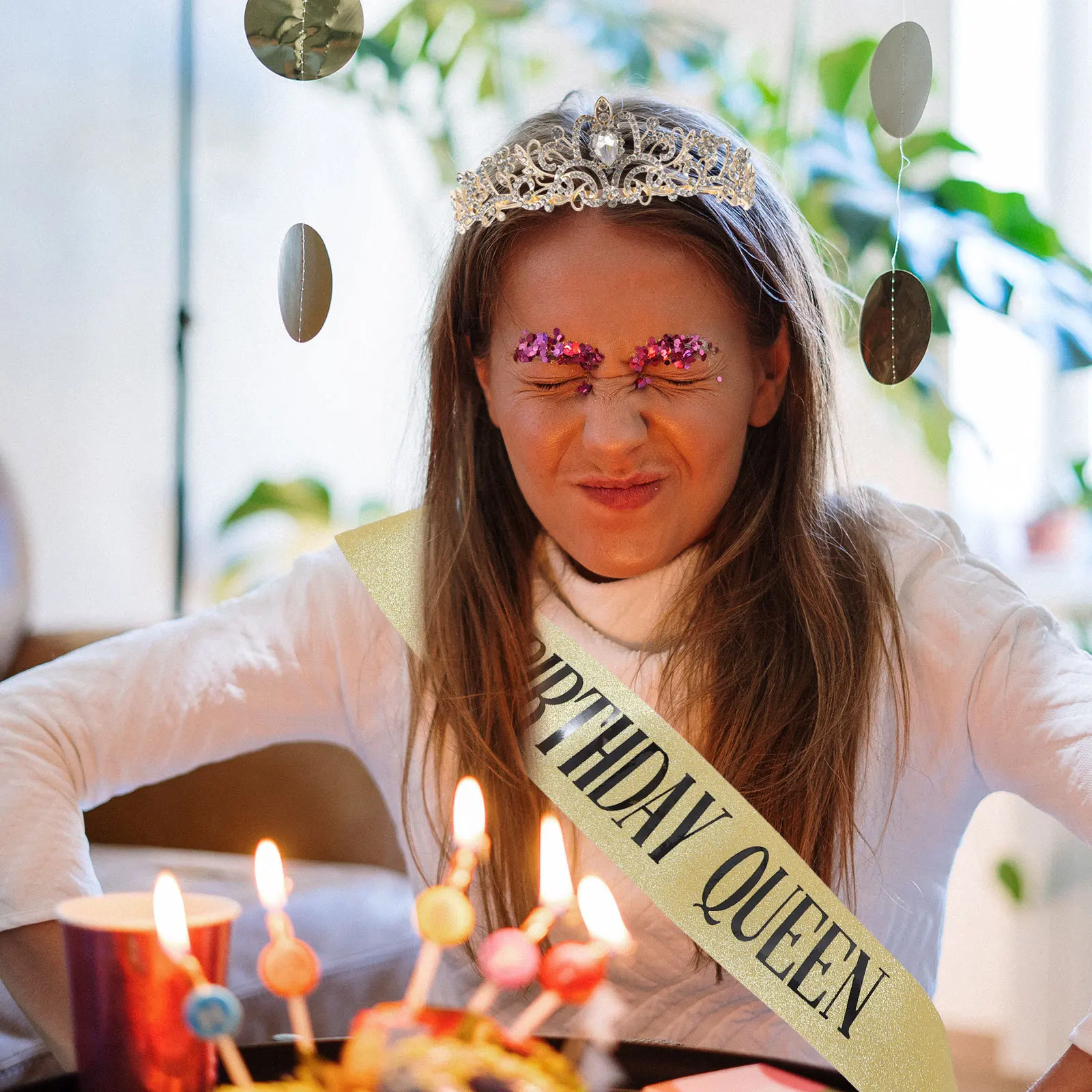 

Пояс с короной для вечеринки в честь дня рождения со стразами, удобная прочная безопасная повязка на голову с короной из сплава, поставка для дня рождения, креативный подарок