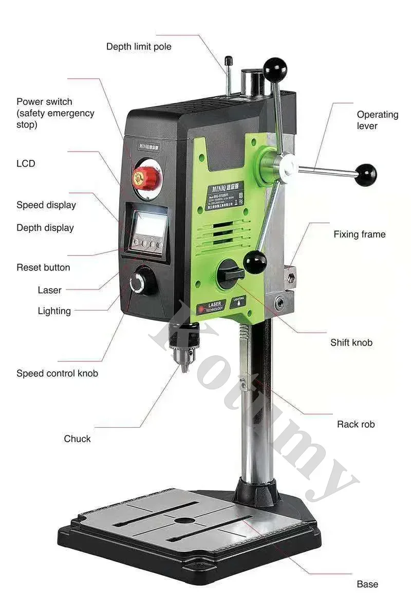 Digital Display High Precision Bench Drill Small Home Hold 220V Industrial Grade Drilling And Milling Machine 90mm