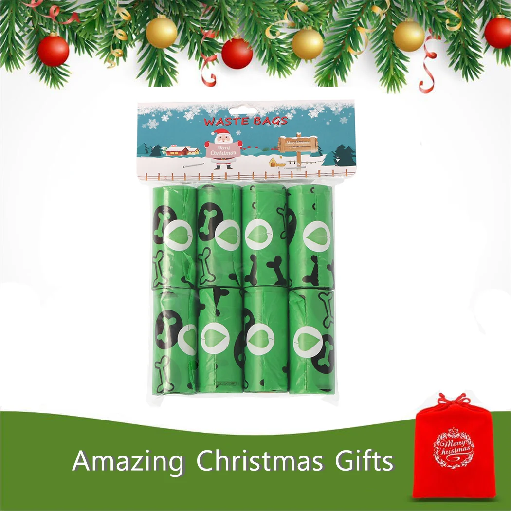 Dog Poop Bags Rolls Lavender Scented , Leakproof Strong & Sturdy Poop Bags for Dogs  Cats Litter, Unique Christmas Gifts