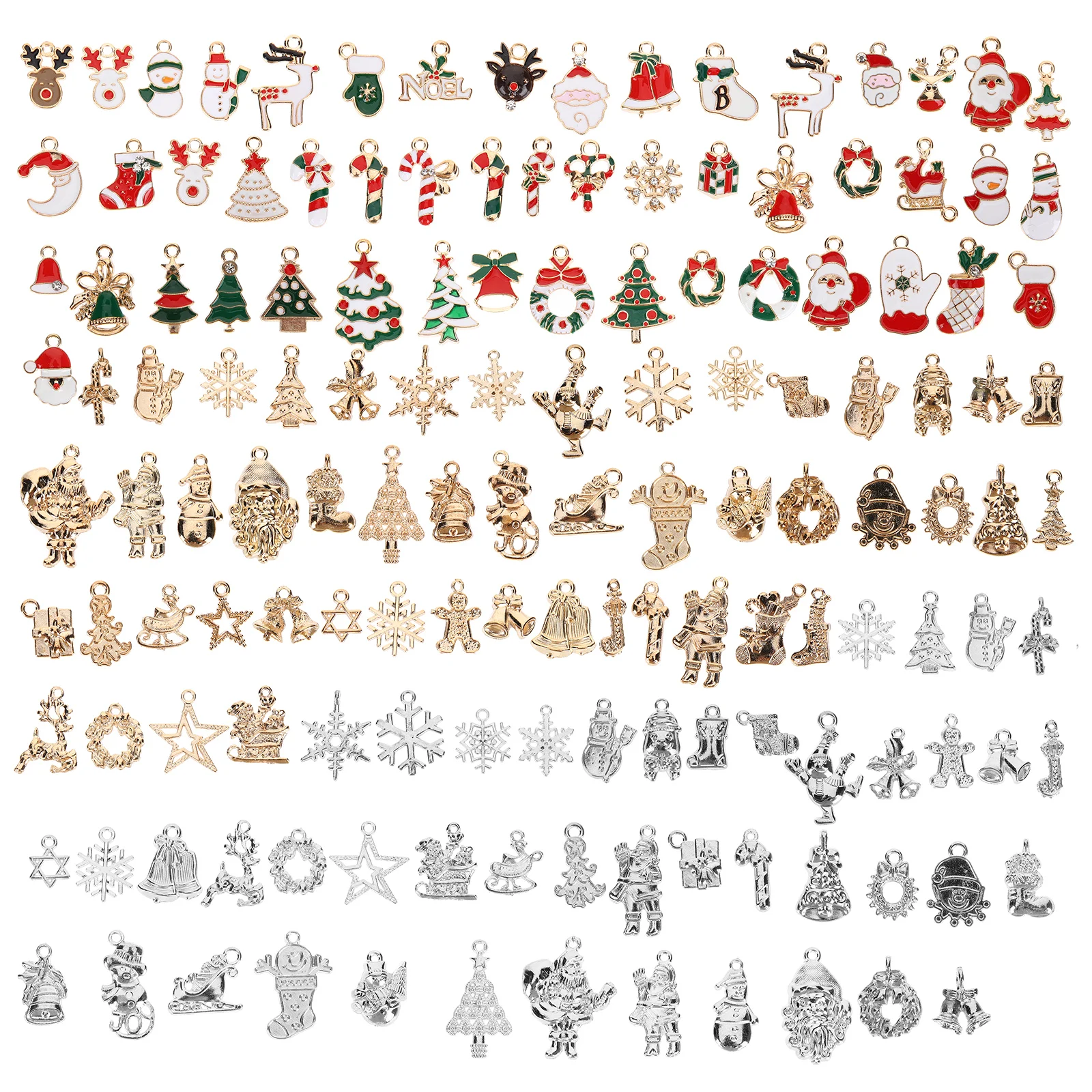 150pcs Christmas Accessories DIY Jewelry Pendants Alloy Making Bracelet Charms Sturdy Premium Classic Elements Various Styles
