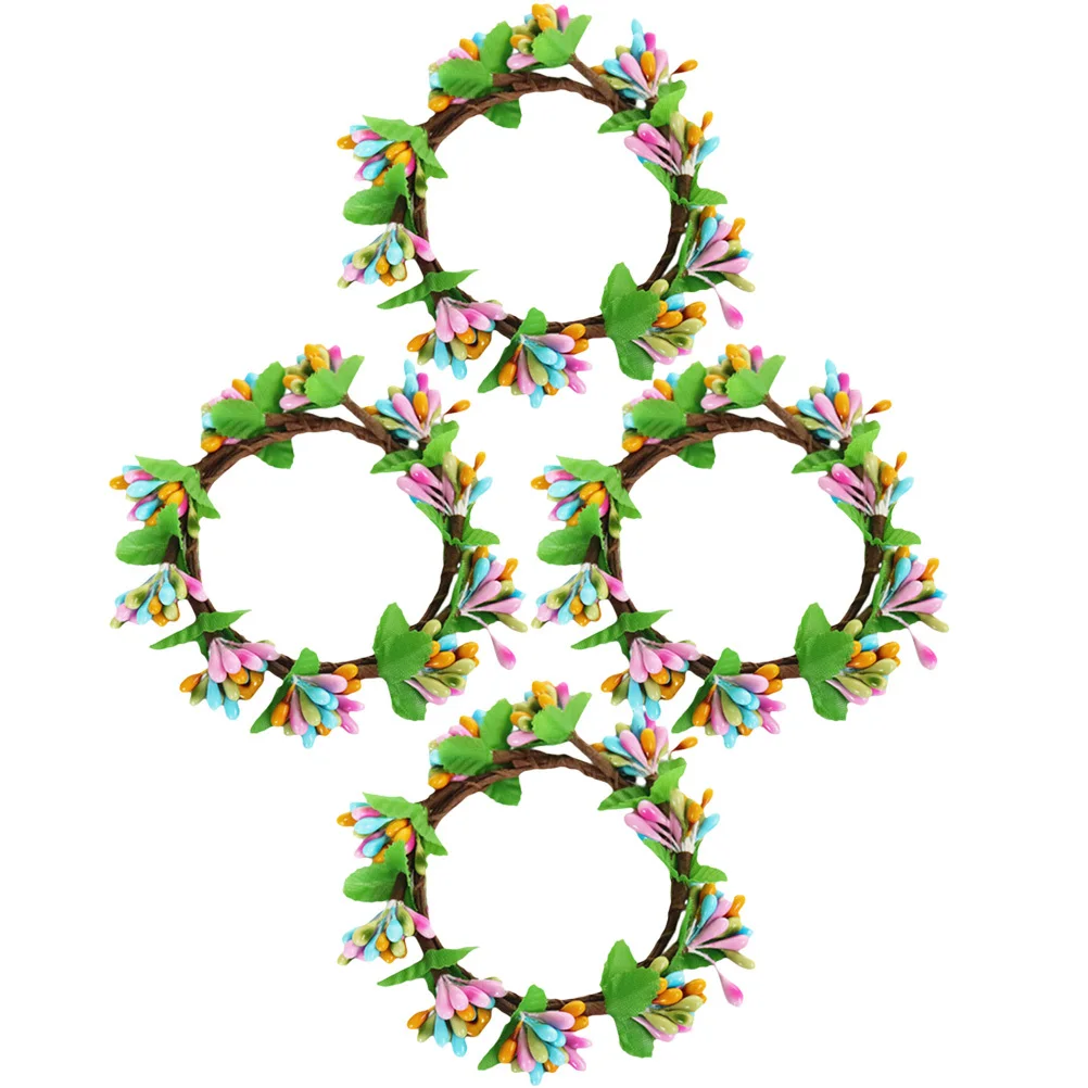 

4Pcs Easter Wreath Colored Ring Table Garland for Holiday Party Decor Centerpiece Spring Festival Decoration
