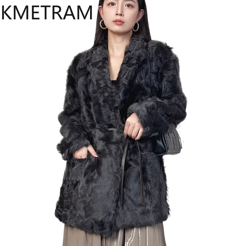 Natural Wool Sheepskin Double Faced Fur Coat Women 2024 Winter Clothes Korean Fashion Fur Jacket New in Outerwears шуба женская